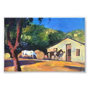 Foto Caballos de pintura moderna en la cuadra