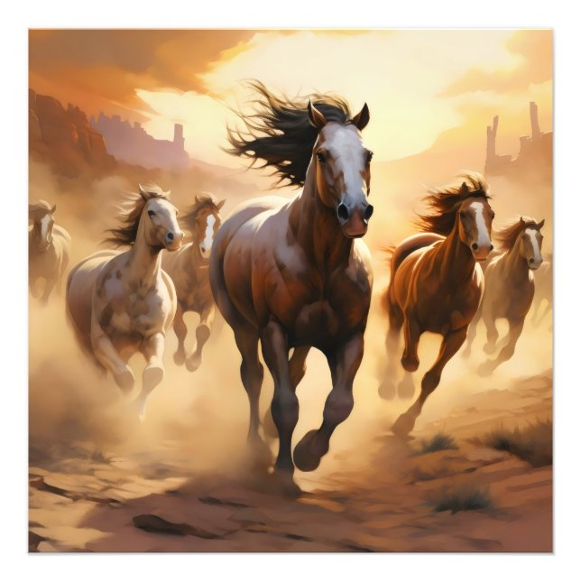 Foto Caballos en el desierto (Frente)