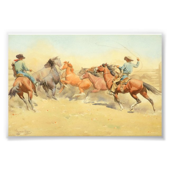 Foto Caballos en pista por Maynard Dixon (Frente)