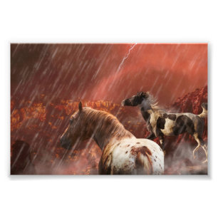 FOTO CABALLOS SALVAJES TORMENTA DESIERTA