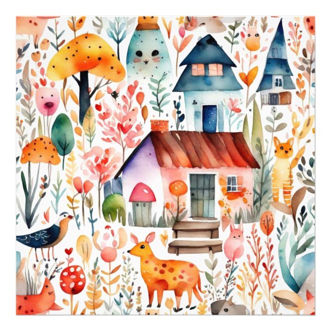 Foto Cabaña de cabaña de animales de campo floridos cas (Frente)