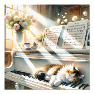 Foto Cabaña de Gatos al Piano Iluminada por el Sol Soña