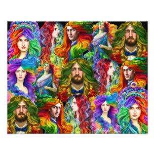 Foto Cabello arcoiris Diosas hombres mujeres Fantasía a