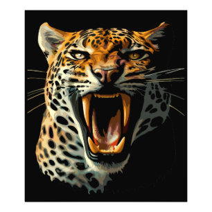 Foto Cabeza de ataque ruidosa de leopardo
