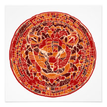 Cabeza de gato salvaje abstracta