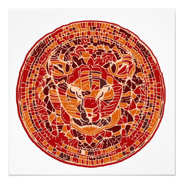 Foto Cabeza de gato salvaje abstracta (Frente)