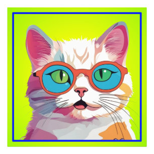 Foto Cabeza De Gato Usando Gafas Clipart