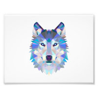 Cabeza de lobo geométrica poligonal