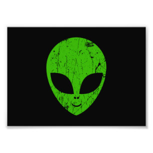 Foto cabeza verde extraterrestre de ciencia ficción ext