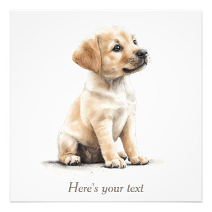 Foto Cachorro Labrador Decorativo Personalizado Acuarel