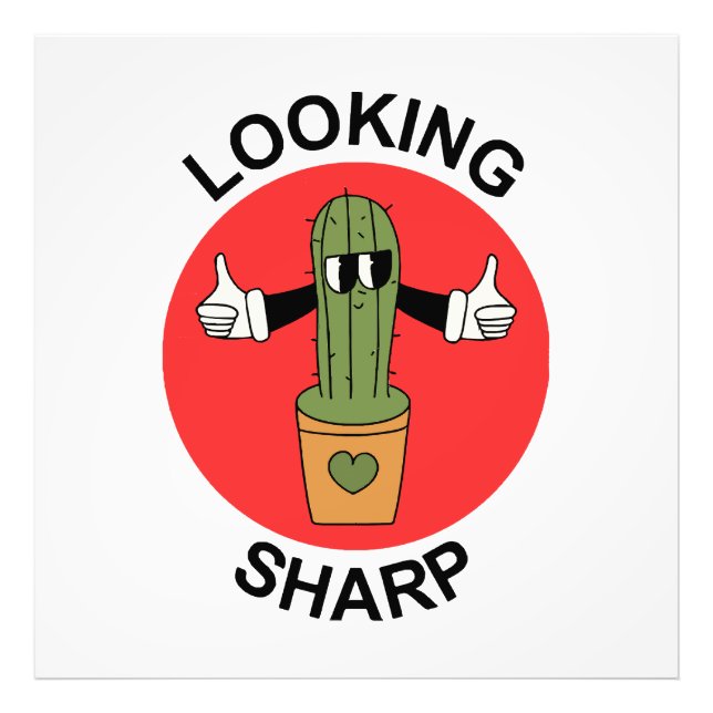 Foto Cactus de juego de palabras Looking Sharp (Frente)
