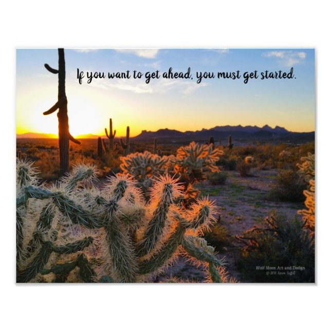 Foto Cactus Inspirador del desierto de Arizona Sunset (Frente)