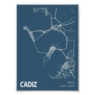 Foto Cádiz - España Mapa de la ciudad de Blueprint