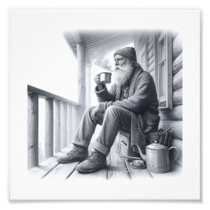 Foto Café de invierno Rústico negro y blanco