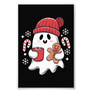 Foto Café helado de Navidad fantasma lindo retro café d