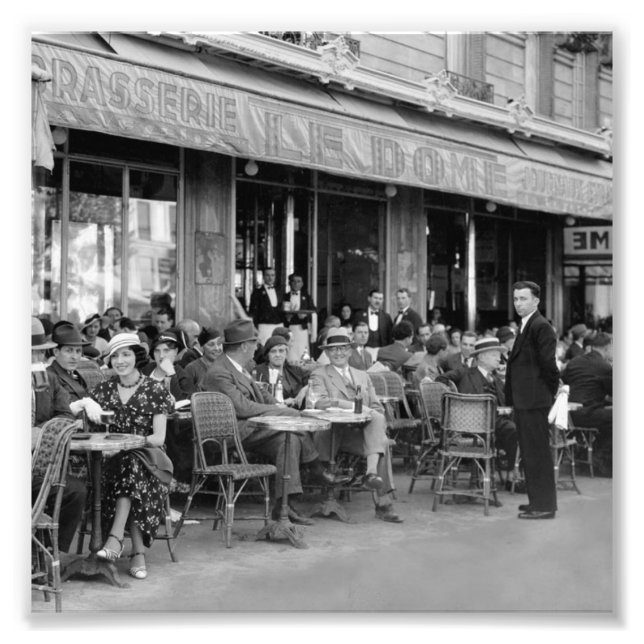 Foto Café París blanco y negro (Frente)