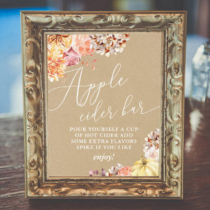 Foto Caída Floral Bridal Shower Apple Cider Rótulo Digi