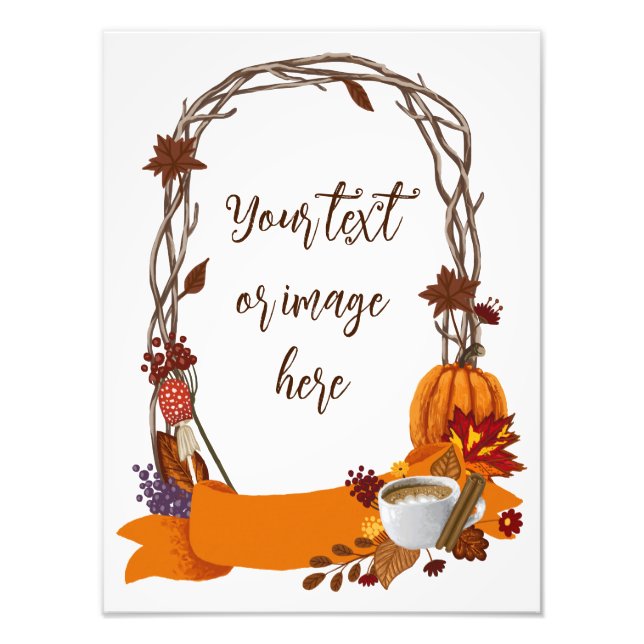 Foto Caída Floral Wreath Flores otoñales Café de calaba (Frente)