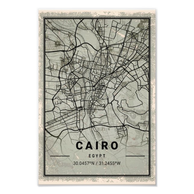 Foto Cairo map print poster canvas | Egypt (Frente)