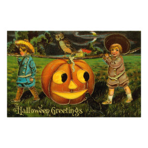Foto Calabaza de cosecha de linterna de Halloween para