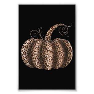 Foto Calabaza de Halloween a cuadros leopardo Otoño Día