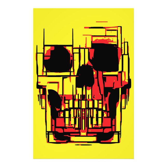 Foto Calavera abstracta en colores vibrantes (Frente)
