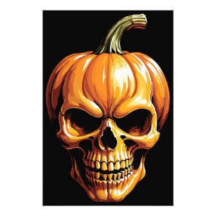 Foto Calavera de Calabaza Ardiente para Halloween