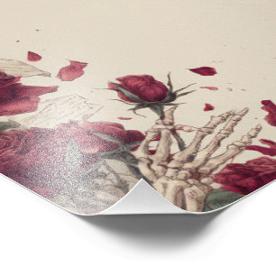 Foto Calavera de esqueleto vintage amor rosa roja colla