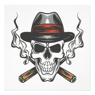 Foto Calavera de gánster con sombrero fedora