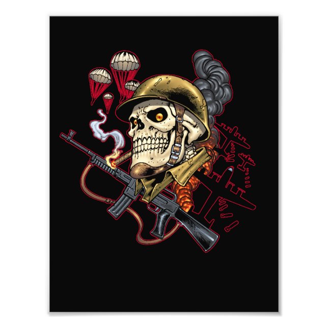 Foto Calavera de paracaidista aérea o marina con casco (Frente)