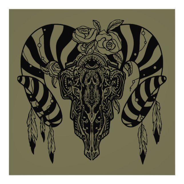 Foto Calavera de toro tribal (Frente)