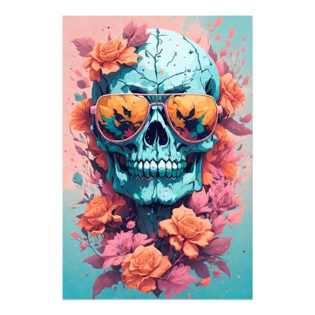 Foto Calavera Floral Colorida (Frente)