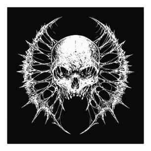 Foto Calavera gótica con alas por red