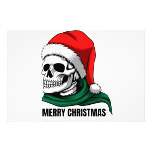 Foto Calavera gótica de Navidad con sombrero de Santa