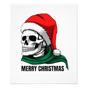 Foto Calavera gótica de Navidad con sombrero de Santa –