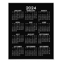 Calendario 2024 - vista vertical de año completo -