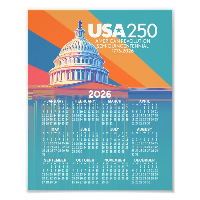 Foto Calendario 2026 con Cúpula del Capitolio de Améric (Frente)