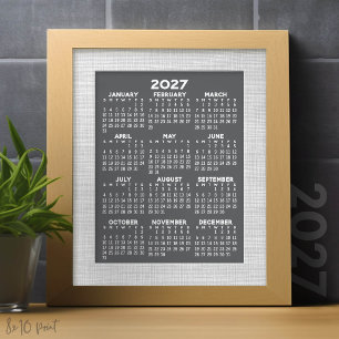 Foto Calendario 2027 - vista anual vertical - Gris
