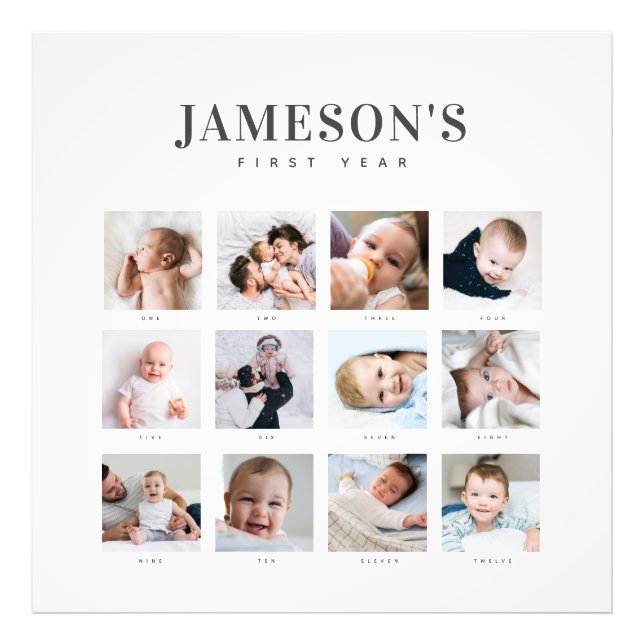 Foto Calendario de Keepsake del primer año del bebé mod (Frente)