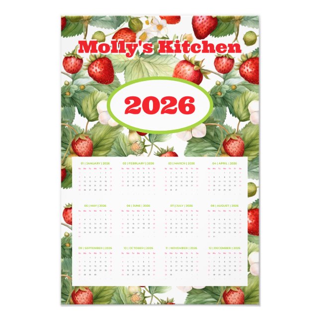 Foto Calendario personalizado de fresas 2026 (Frente)