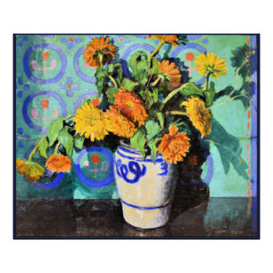 Foto Calendulas, pintura floral de Grant Wood