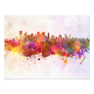 Foto Calgary skyline in watercolor background