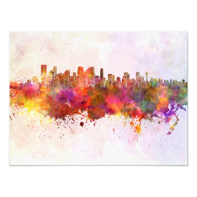 Foto Calgary skyline in watercolor background (Frente)