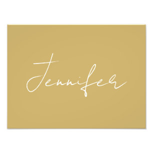 Foto Caligrafía Elegante Color Oro Plano Nombre Simple