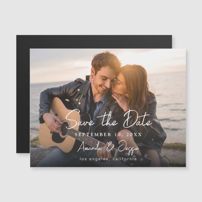Foto - Caligrafía Horizontal Save the Date 3B (Anverso/Reverso)