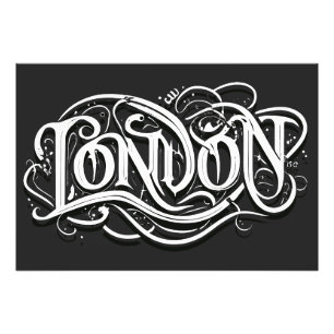 Foto Caligrafía Metalizado pesada de Londres - Metalhea