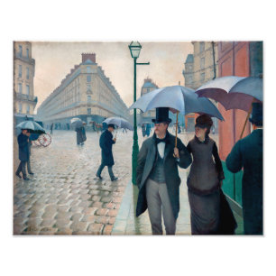 Foto Calle de París en día lluvioso Gustave Caillebot
