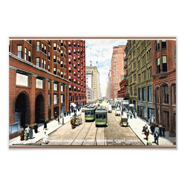 Foto Calle Dearborn, Chicago, Illinois 1911 (Frente)