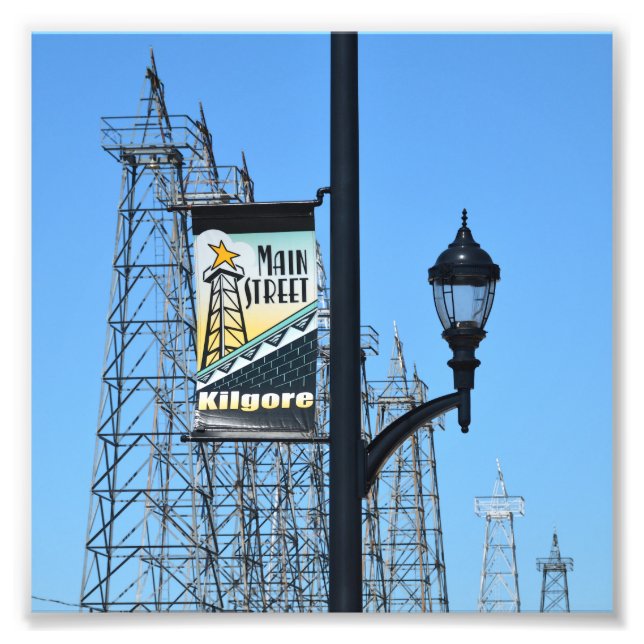 Foto Calle Principal, Kilgore, Texas, Derricks de Petró (Frente)