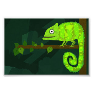 Foto Camaleón lindo verde